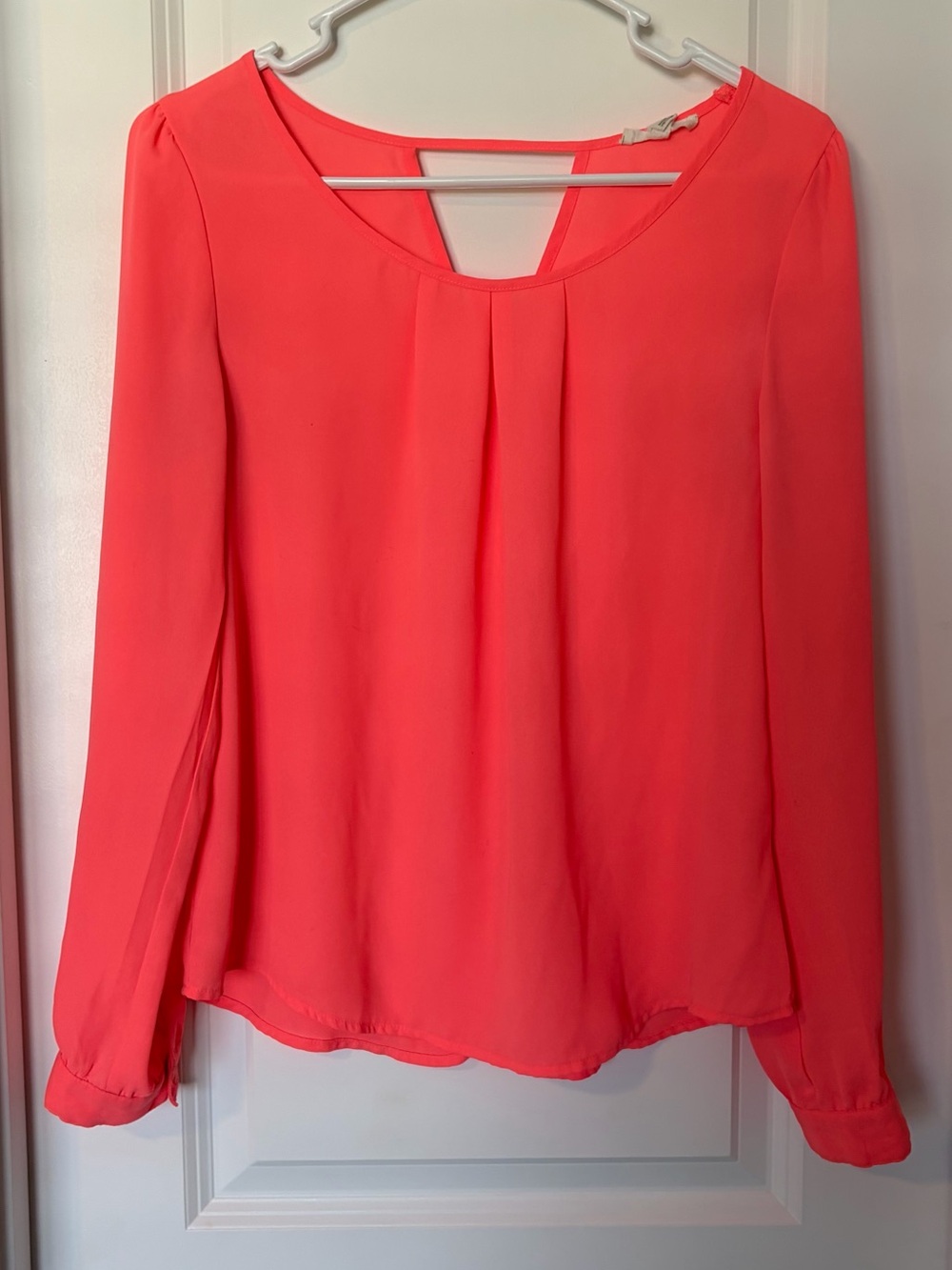 mine Coral Pink Long-Sleeve Blouse